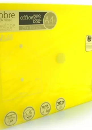 PAQ/10 CARPETA SOBRE FUELLE A4+ 250X335X300 VELCRO AMARILLO