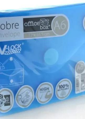 PAQ/10 SOBRE A6 V-LOCK 120X160 MM VELCRO COLOR AZUL