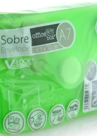 PAQ/10 SOBRE A7 V-LOCK 85X120 MM VELCRO COLOR VERDE