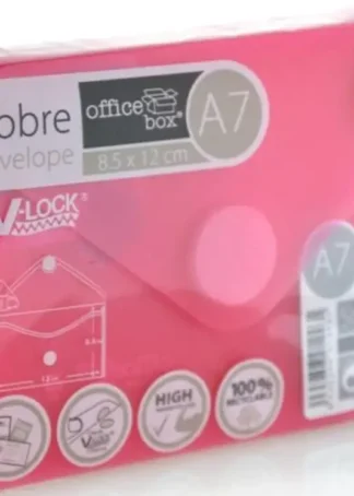 PAQ/10 SOBRE A7 V-LOCK 85X120 MM VELCRO COLOR ROJO