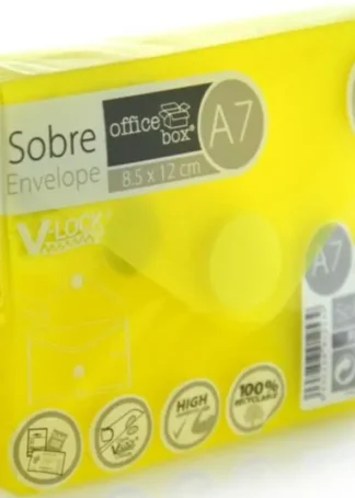 PAQ/10 SOBRE A7 V-LOCK 85X120 MM VELCRO COLOR AMARILLO