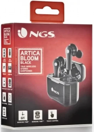 AURICULARES INALAMBRICOS NEGROS 24 HORAS AUTONOMIA USB