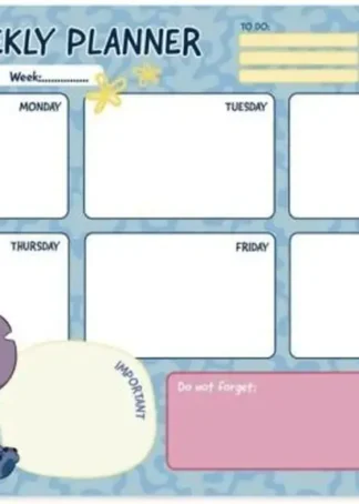 BLOC PLANIFICADOR SEMANAL A4 DISNEY STITCH TROPICAL