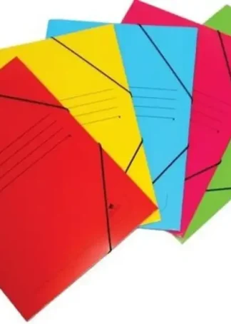 PAQ/20 CARPETA CARTON Fº GOMAS Y SOLAPAS COLORES SURTIDOS