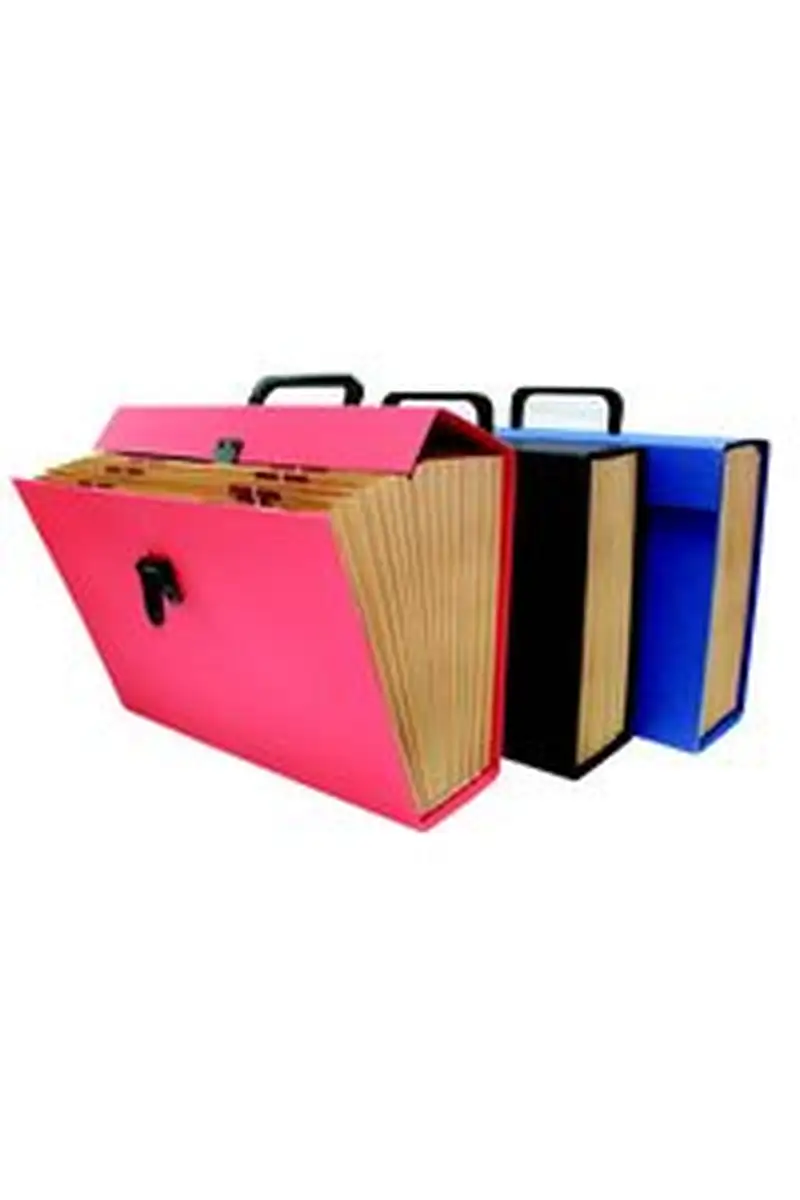 MALETIN FUELLE Fº CARTON FORRADO NEGRO EN GELTEX A-Z/1-31