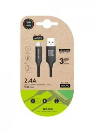 BLISTER CABLE DE DATOS MICRO USB (ANDROID) 1M COLOR NEGRO