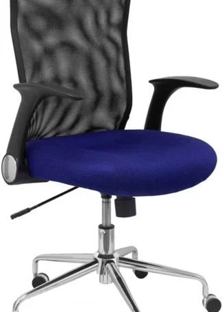 SILLA C/RUEDAS MINAYA RESPALDO MALLA NEGRO ASIENTO 3D AZUL