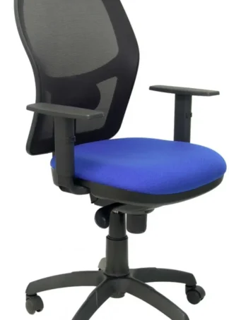 SILLA C/ RUEDAS JORQUERA RESPALDO MALLA NEGRA ASIENTO AZUL