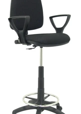 TABURETE AYNA BALI NEGRO CON BRAZOS FIJOS