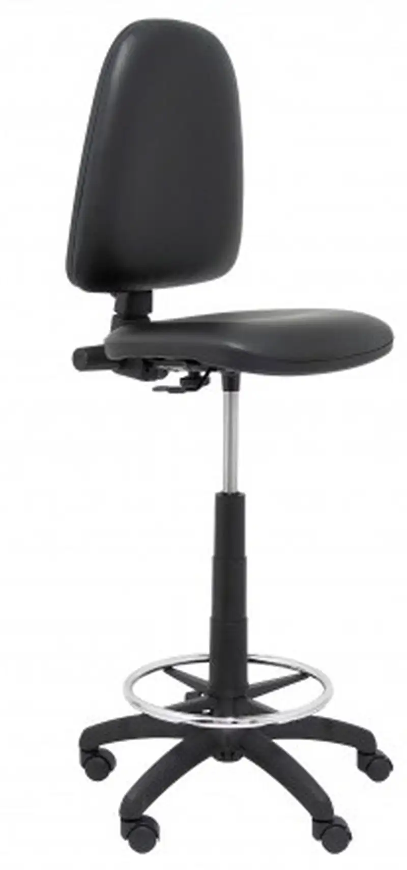 TABURETE CON RUEDAS AYNA SIMILPIEL NEGRO