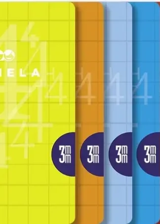 LIBRETA A4 50H 70G CUADROVIA 3MM COLORES SURTIDOS