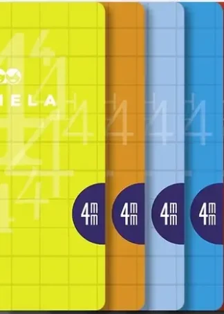 LIBRETA A4 50H 90G CUADROVIA 4MM COLORES SURTIDOS