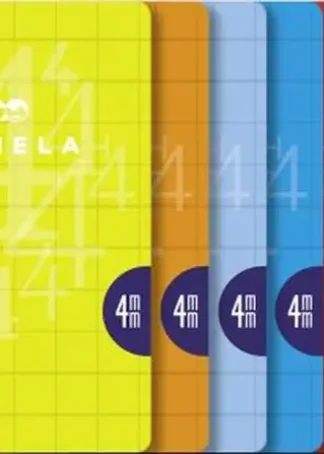 LIBRETA A5 50H 70G CUADROVIA 4MM COLORES SURTIDOS