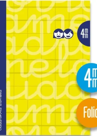 CUADERNO ESPIRAL Fº 80H 90G 4MM AMARILLO CUADROVIA EXTRADUR