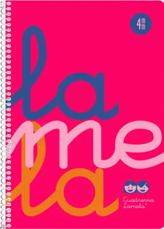 CUADERNO ESPIRAL 4º 80H 90G 4MM ROSA CUADROVIA PP.
