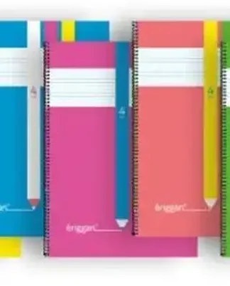 PAQ/5 CUADERNO ESPIRAL Fº 80H 90G 4MM CUADROVIA PP ERIGGAN
