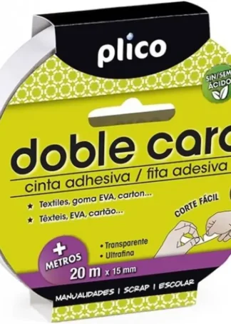 CINTA DOBLE CARA ADHESIVA 15MMX20M