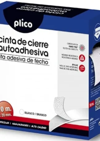 CREMALLERA TEXTIL AUTOADHESIVA 20MMX10M COLOR BLANCO