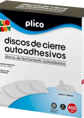DISCOS DE CIERRE TEXTIL AUTOADHEIVOS BLANCO 20MM/400 UNID.