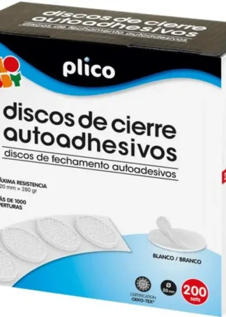 DISCOS DE CIERRE TEXTIL AUTOADHEIVOS BLANCO 20MM/200 UNID.