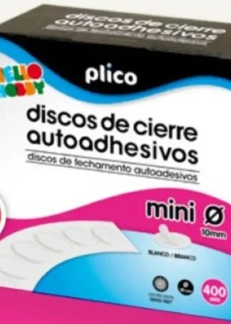 DISCOS DE CIERRE TEXTIL AUTOADHEIVOS MINI BLANCO 10MM/400 U