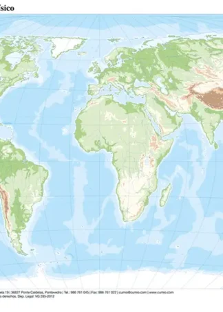 PAQ/50 MAPAS PLANISFERIO A4 FISICO MUDOS