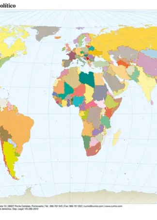 PAQ/50 MAPAS PLANISFERIO A4 POLITICO MUDOS