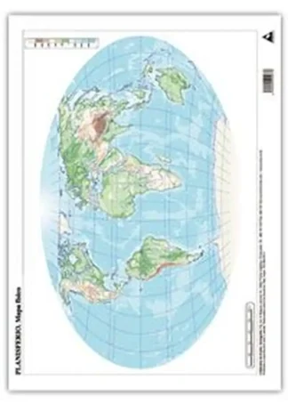 PAQ/50 MAPAS PLANISFERIO A3 FISICO MUDOS