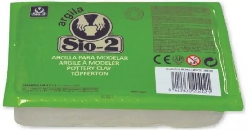 PAQ/8 ARCILLA SIO-2 ESCOLAR BLANCA 1.5KG