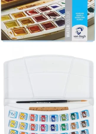 ESTUCHE 24 PASTILLAS ACUARELA VAN GOHG + 1 PINCEL