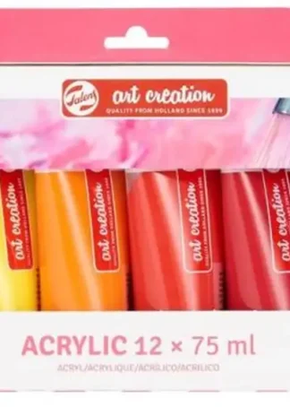 ESTUCHE 12 BOTES ACRILICO 75ML ART CREATION COLORES BASICOS