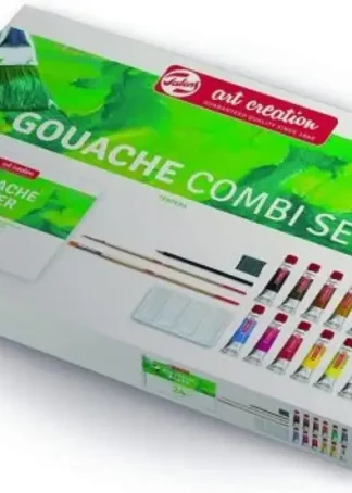 COMBI SET 12 TUBOS GOUACHE 12ML + BLOC A4 Y PINCELES