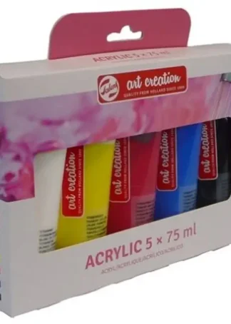 ESTUCHE 5 BOTES ACRICLICO 75ML ART CREATION COLORES BASICOS