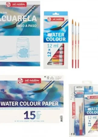 SET ACUARELA ART CREATION + BLOC + PASO A PASO