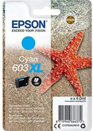 CARTUCHO TINTA ORIGINAL EPSON CIAN 603XL C13T03A24010