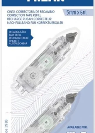 C/12 BLISTER 2 RECAMBIOS CINTA CORRECTORA CILINDRICA 5MMX6M