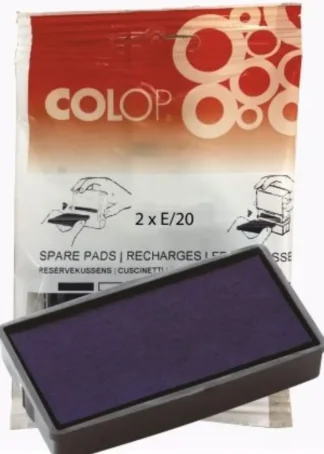 BLISTER 2 ALMOHADILLAS E20 AZUL COLOP