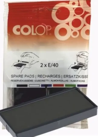 BLISTER 2 ALMOHADILLAS E40 NEGRO COLOP