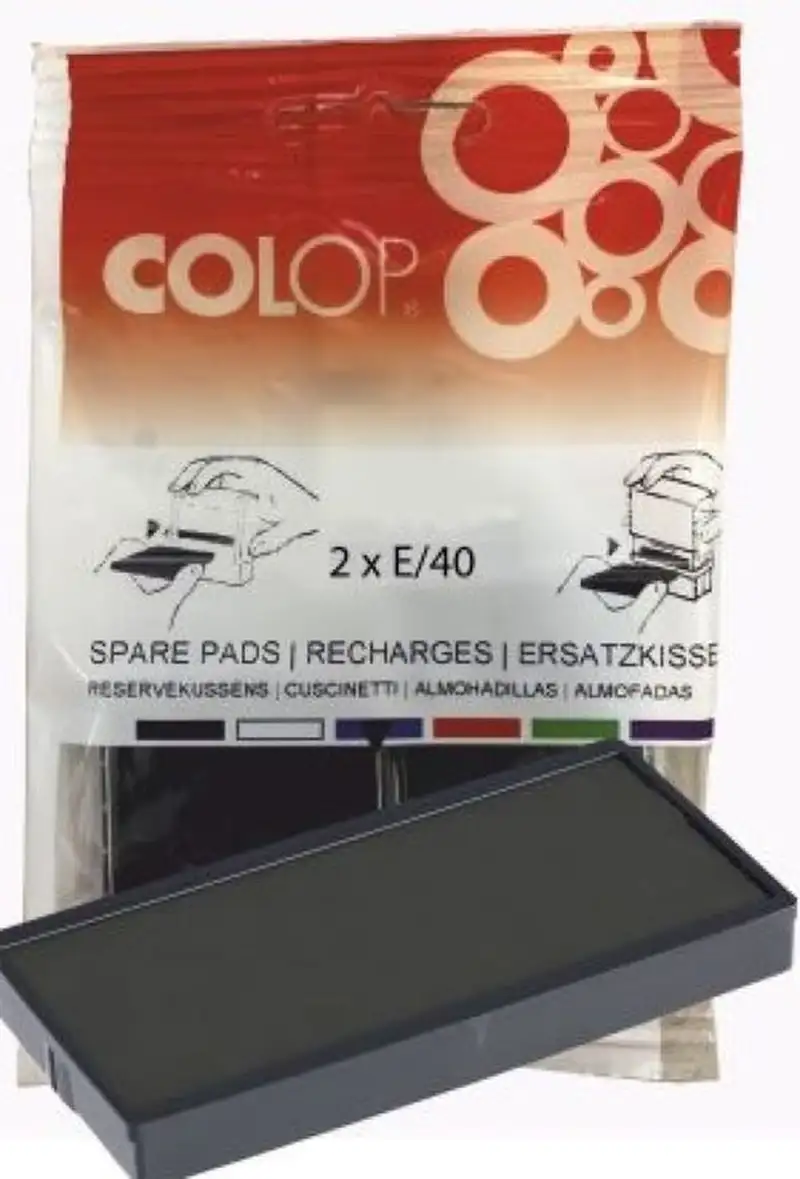 BLISTER 2 ALMOHADILLAS E40 NEGRO COLOP