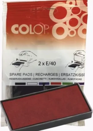 BLISTER 2 ALMOHADILLAS E40 ROJO COLOP