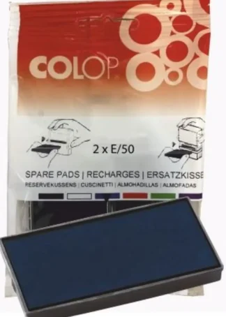 BLISTER 2 ALMOHADILLAS E50 AZUL COLOP