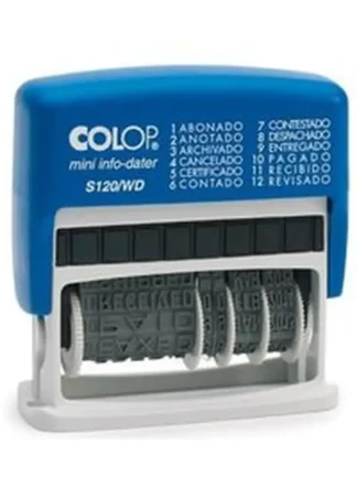 SELLO TEXTO + FECHADOR 4 MM AZUL S120WD