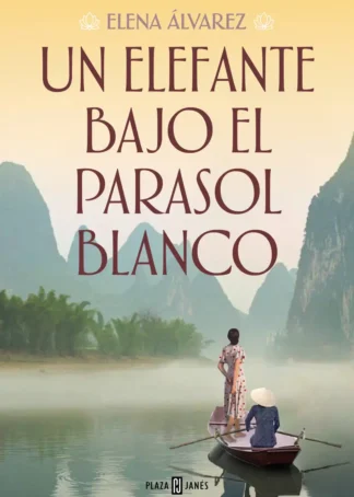 UN ELEFANTE BAJO EL PARASOL BLANCO